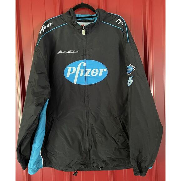 Pfizer Racing Jacket Mark Martin Nascar Zip Up Graphic Mens XXL‎